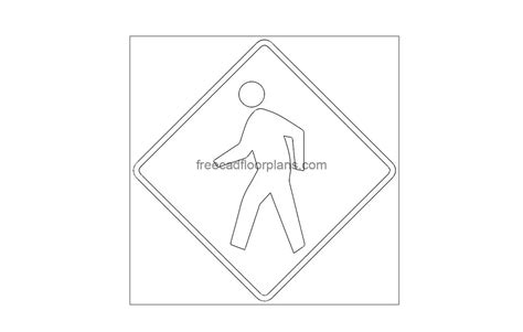 Pedestrian Symbol Free Cad Drawings