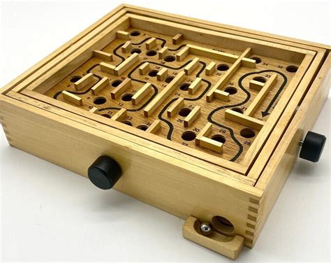 Vintage Labyrinth Maze Game Solid Wood Labyrinth Game Wooden Tilting