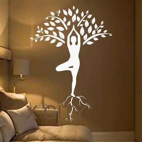 Tree Wall Decals Art Gymnast Decal Yoga Meditation Vinyl Stickers Gym