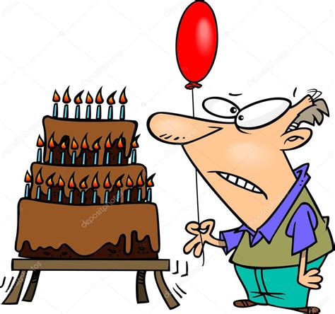 Cartoon Old Man Birthday Cake ⬇ Vector Image By © Ronleishman Vector