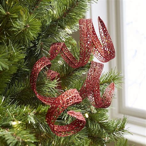 Glitter Curl Tree Pick Pre Lit Christmas Tree Christmas Decorations