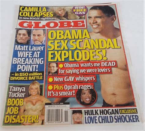 Globe March 17 2008 Supermarket Tabloid Newspaper Front Cover Headline Barack Obama Sex