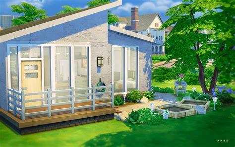 A N B S • — Simple Modern Starter Residential Lot By Alachie Sims 4 House Building Sims 4