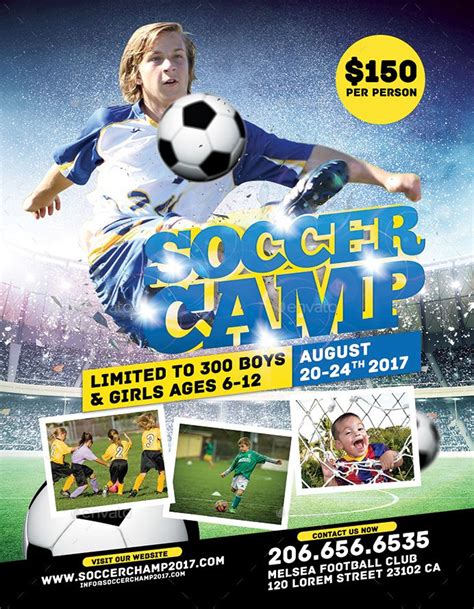 Soccer Camp Flyer Soccer Camp Football Poster Soccer