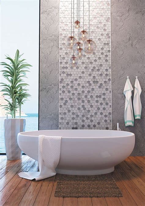 Designing A Bathroom With Hexagon Tiles Tile Accent Wall Bathroom