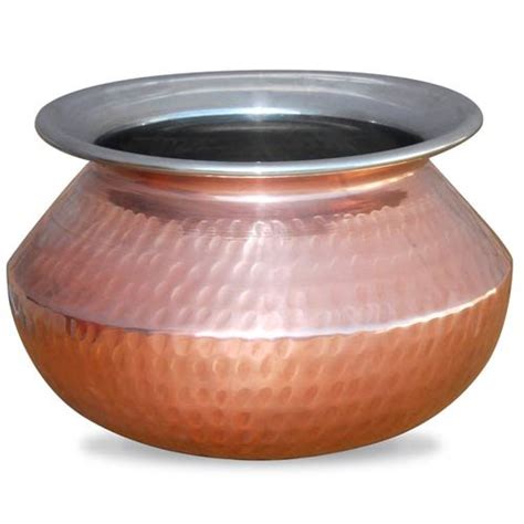 Handmade Indian Copper Handi Pot Copper Serveware And Tableware Holds 1000ml Serves Up To 4