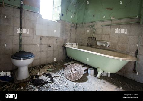 Interior Of A Dirty Empty Demolished Abandoned Bathroom Stock Photo Alamy