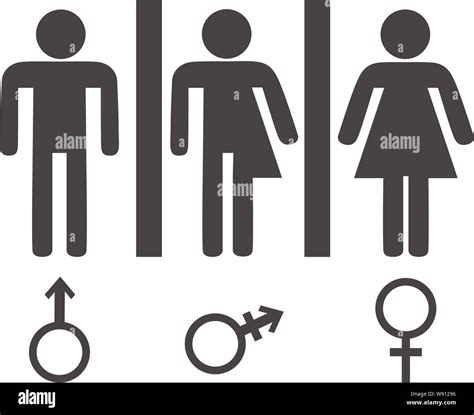 Gender Symbol Mann Und Frau Symbol Isoliert Minimalem Design Wc