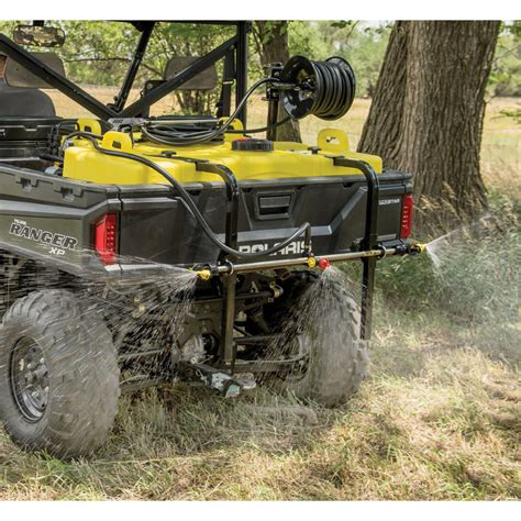 What does utv stand for? 45 GAL UTV SPRAYER 12V PUMP, HGUN, LESS BOOM