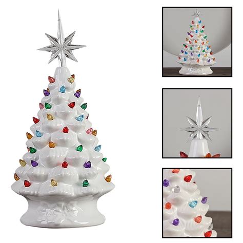 Lighted Ceramic Christmas Tree Tabletop Christmas Decoration Xmas