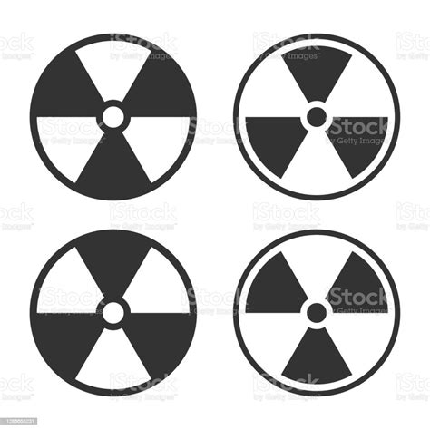 Radioactive Symbol Icon Set Nuclear Radiation Warning Sign Collection