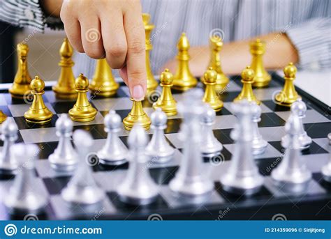 Businessman Play With Chess Game Success Management Concept Of