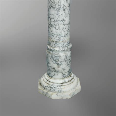 Antique Neo Classical Variegated Marble Sculpture Display Pedestal