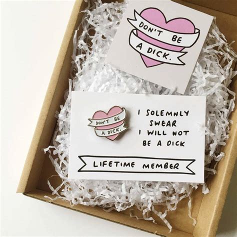 Dont Be A Dick Heart Enamel Pin Badge By Veronica Dearly