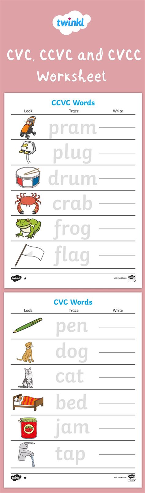 Cvc Ccvc And Cvcc Worksheet Ccvc Words Cvcc Words Ccvc
