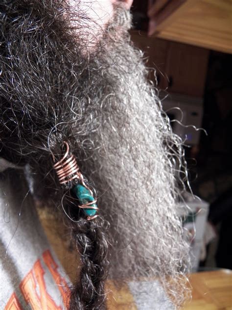 Beard Bead Turquoise Boho Viking Biker Hair Bead Skull Silver Copper
