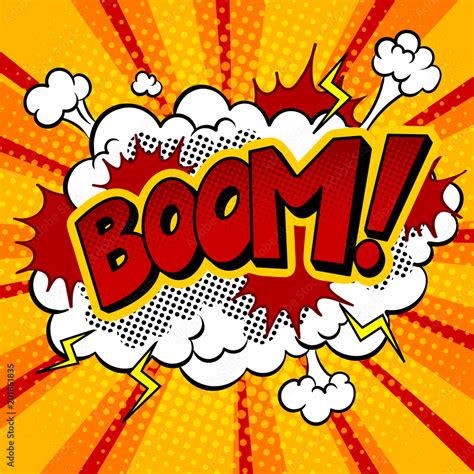 Boom Word Comic Book Pop Art Vector Illustration Stock Vector Adobe Stock