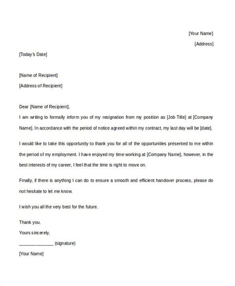 34 Resignation Letter Word Templates
