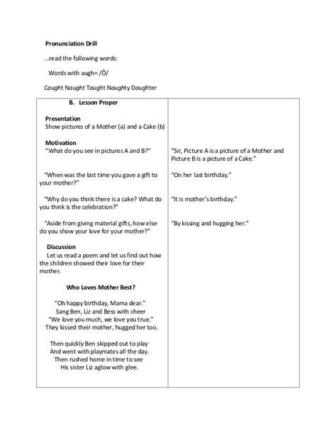 A Detailed Lesson Plan In English English Lesson Plans Lesson How