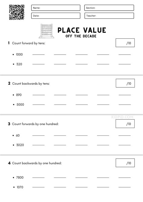 Printable Place Value Worksheets