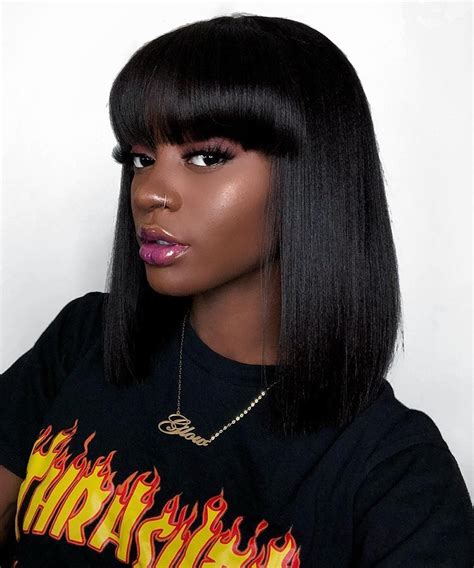 Msbuy Straight 360 Lace Frontal Wig With Bangs Pre Plucked With Baby