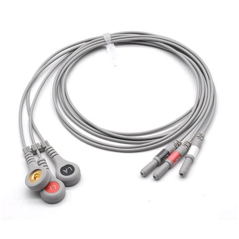 din ecg compatible leadwire 3 leads snap medical cable source