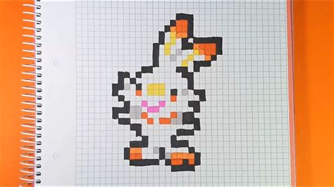 Como Hacer A Scorbunny De Pokemon Pixel Art Youtube