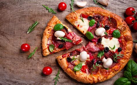 Foods Delicious And Spicy Pizza Wonderful Food Hd Wallpaper Thức ăn