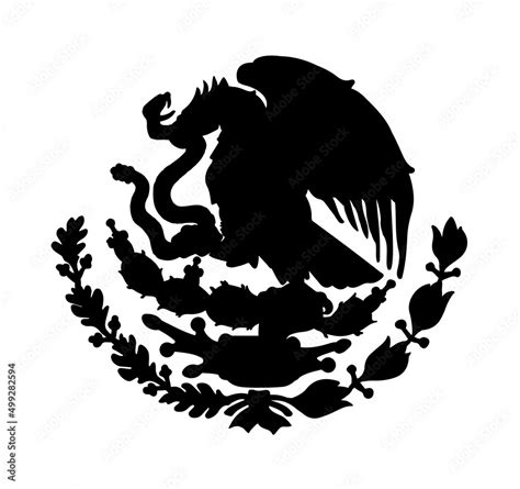 Mexican Flag Symbol Black And White