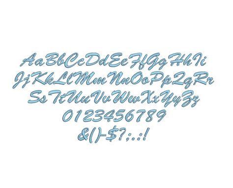 Brush Script Embroidery Font Formats Bx Which Converts To 17 Etsy