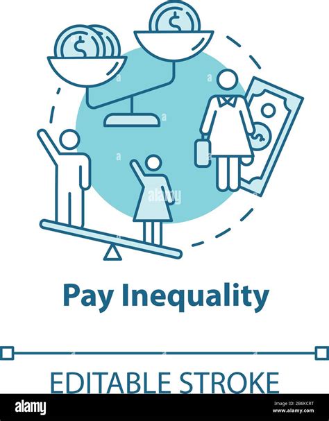 Pay Inequality Turquoise Concept Icon Discrimination Salary Inequity