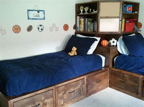 Room measurements ready to build it? How to Build Twin Corner Beds With Storage | How to build ...
