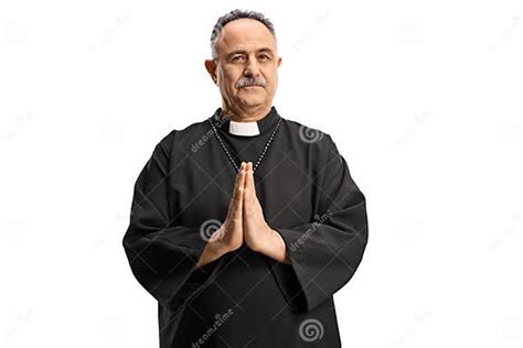 Mature Priest With Praying Hands Stock Image Image Of Ceremony Pastoral 242953327