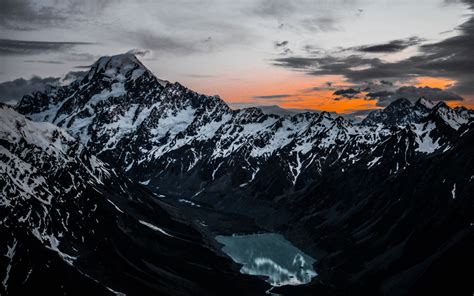 3840x2400 Wallpaper Mountains Lake Tops Top View Nature Desktop