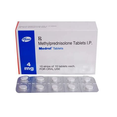 Medrol Methylprednisolone Tablet Strength 4mg 4 Mg At Rs 137 Strip