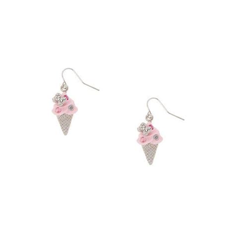 Ice Cream Cone With Crystals Drop Earrings Cny Liked On Polyvore Featuring Jewelry