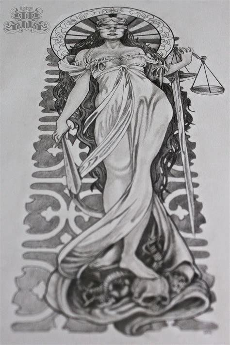 Lady Justice Art Tattoo