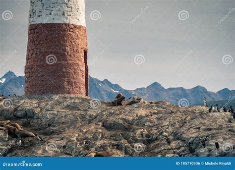 Les Eclaireurs Lighthouse In Ushuaia Patagonia Stock Photo Image Of