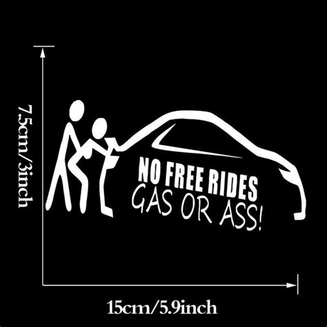 No Free Rides Gas Or Ass Car Suv Truck Funny Jdm Window Bumper Decal
