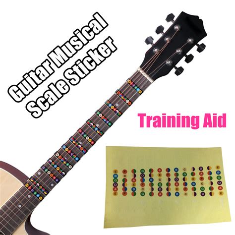 Guitar Fretboard Note Decal Fingerboard Musical Scale Map Sticker For