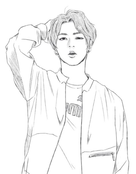 Jimin From Bts Coloring Page Free Printable Coloring Pages For Kids