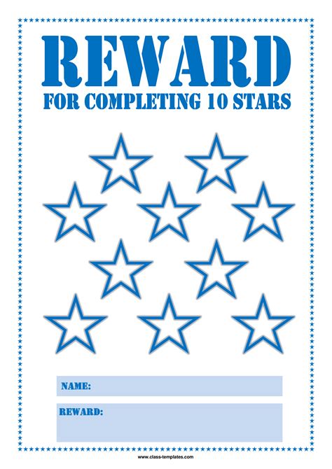 Gratis Star Reward Diagram Voor Kinderen