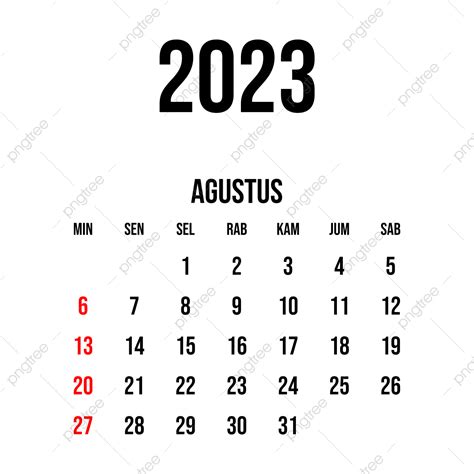 Gambar Kalender Agustus 2023 Cat Air Agustus Kalender