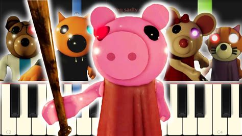 All New Piggy Redesigned Skins On Piano Youtube