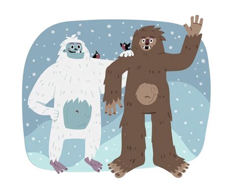 Free Vector Hand Drawn Bigfoot Sasquatch And Yeti Adominable Snowman