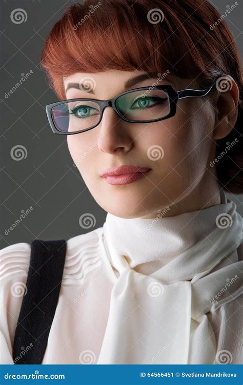 Beautiful Young Woman In Glasses Stock Image Image Of Looking Pose