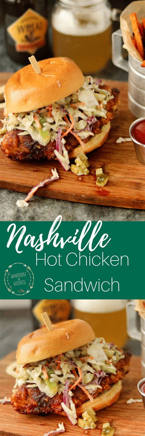 Nashville chicken slider sandwich with heat level of your choice, includes seasoned fries and a drink. NashvilleHotChickenSandwich_Pinterest • Wanderlust and Wellness