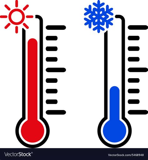 The Thermometer Icon High And Low Temperature Vector Image