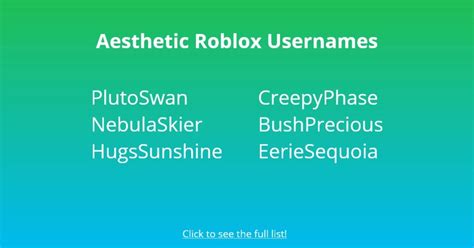 255 Good Aesthetic And Cute Roblox Usernames Followchain