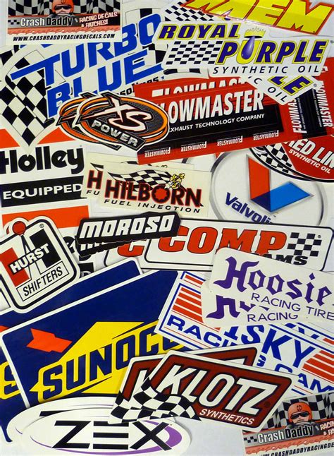 Grab Bag Of 26 Racing Decals Stickers In Pairs Crashdaddy Racing